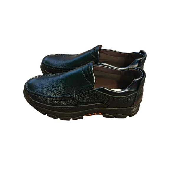 Men Cow Leather Waterproof Comfy Non Slip Soft Slip On Casual Oxfords Size 9 Blk - Picture 4 of 4